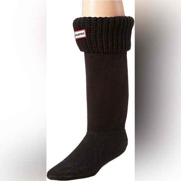 Hunter Shoes - New Hunter Half Cardigan Tall Boot Socks, Black M